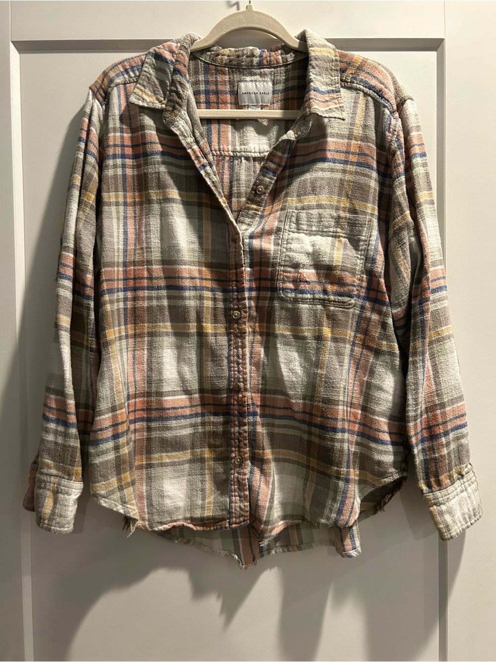 American Eagle Plaid Button-Up